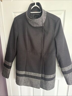 le chateau Black & Gray Wool-Blend Pea Coat